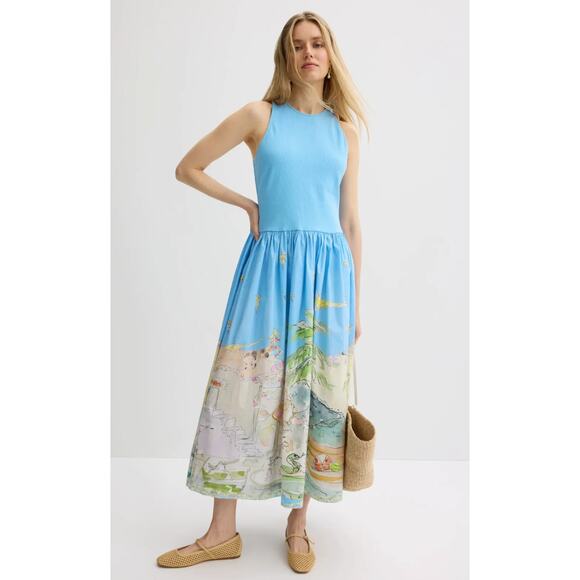 ALÉMAIS Blue Anouk Tank Midi Dress - Rare find - Picture 1 of 11